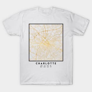 CHARLOTTE NORTH CAROLINA CITY STREET MAP ART T-Shirt